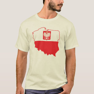 Camiseta Mapa da Polônia em Cores Polonesas
