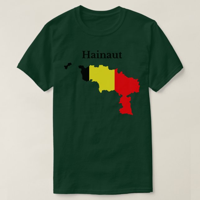 Camiseta Mapa da província de Hainaut na Bélgica (Frente do Design)