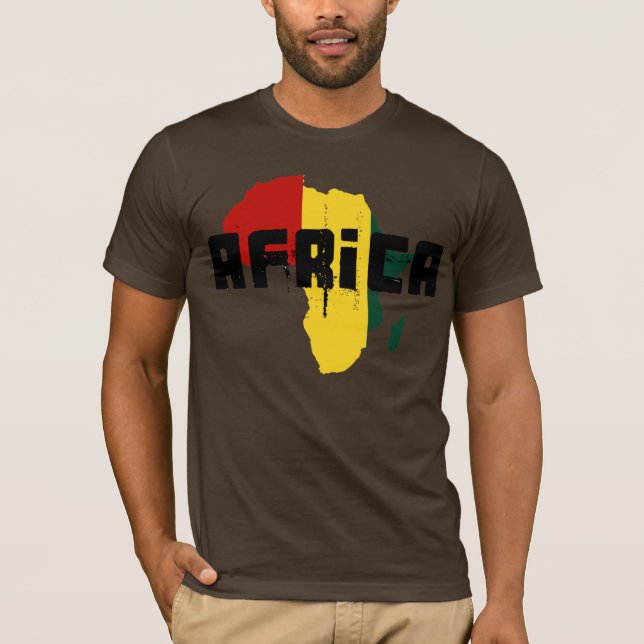 Camiseta Mapa da reggae da arte de Ragga do africano de (Frente)