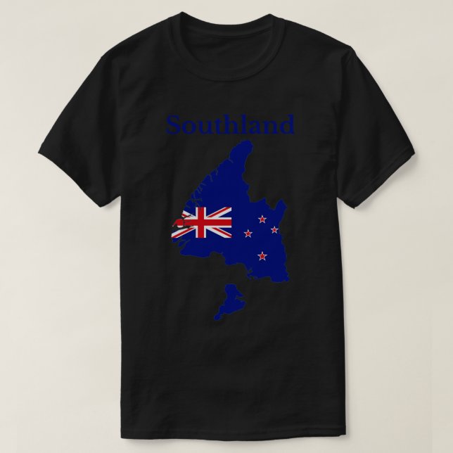 Camiseta Mapa da Região Sul Nova Zelândia (Frente do Design)