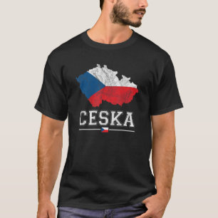 Camiseta Mapa Da República Checa E Bandeira Souvenir Afetad