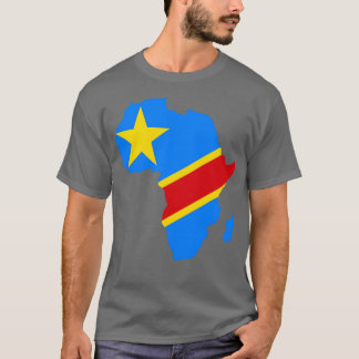 Camiseta Mapa da República Democrática do Congo - Bandeira 