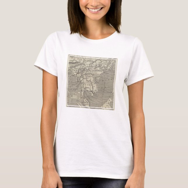 Camiseta Mapa da rota propor a China de Burma (Frente)