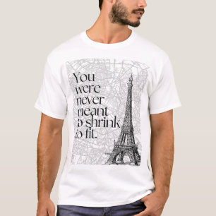 Camiseta Mapa da Rua de Paris e Arte de Parede com Citação