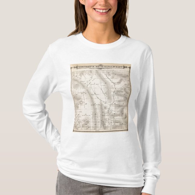 Camiseta Mapa da seção de T16S R27E Tulare County (Frente)