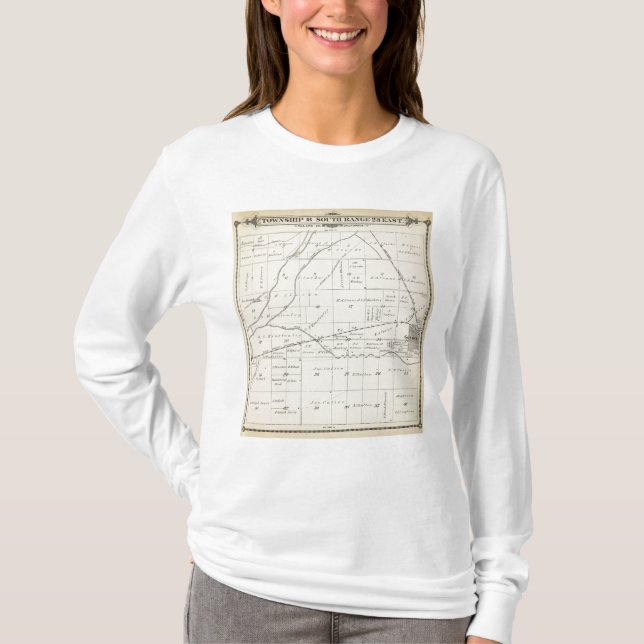 Camiseta Mapa da seção de T18S R23E Tulare County (Frente)