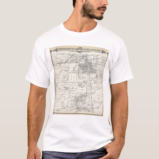 Camiseta Mapa da seção de T20S R24E Tulare County (Frente)