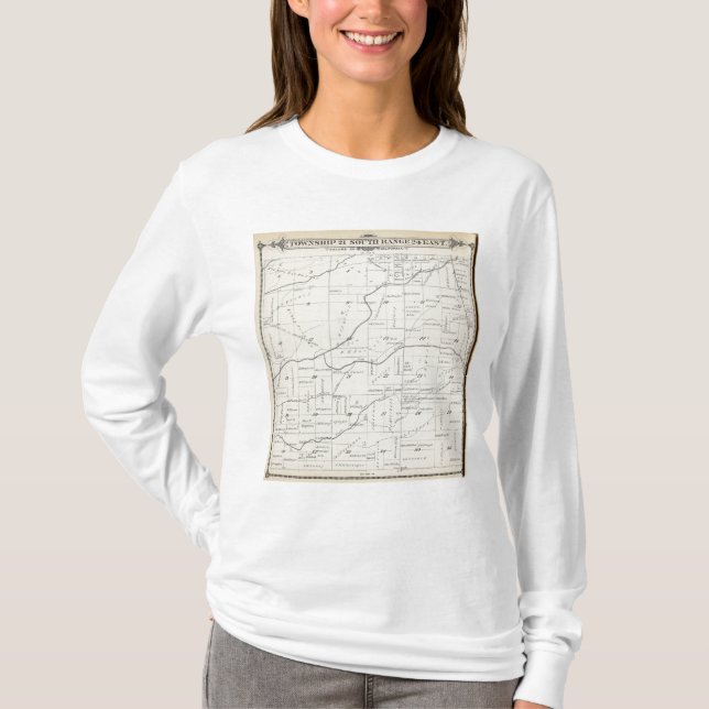 Camiseta Mapa da seção de T21S R24E Tulare County (Frente)