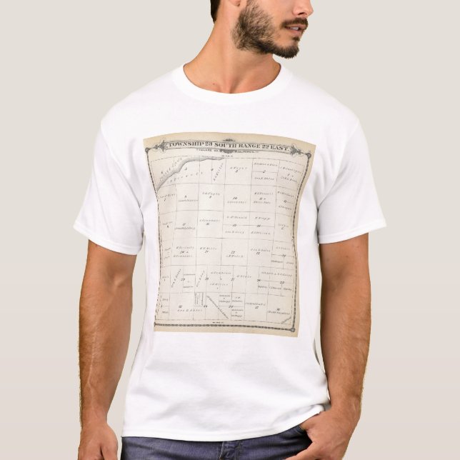Camiseta Mapa da seção de T23S R22E Tulare County (Frente)
