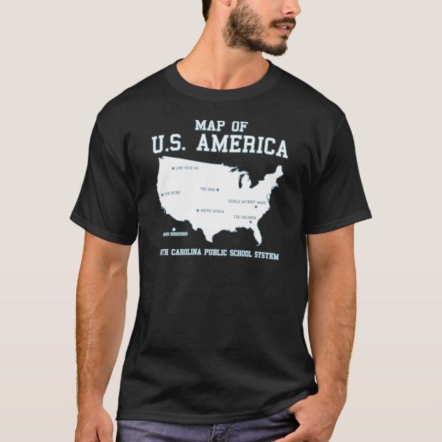Camiseta Mapa da senhorita South Carolina de E.U. América (Frente)