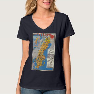 Camiseta Mapa da Suécia