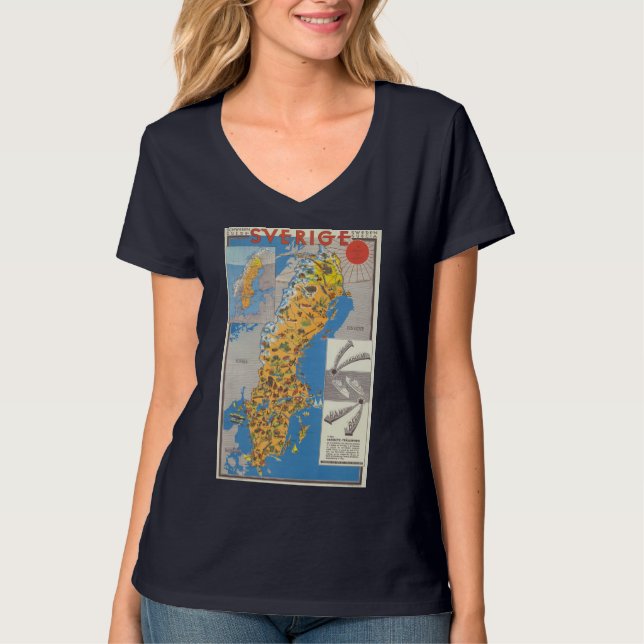 Camiseta Mapa da Suécia (Frente)