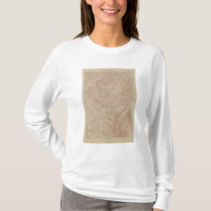 Camiseta Mapa da topografia, peça nacional de Yellowstone,