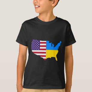 Camiseta Mapa da Ucrânia EUA Bandeira ucraniana Ucrânia Amé