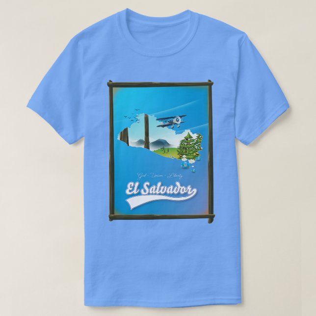 Camiseta Mapa da viagem de El Salvador (Frente do Design)