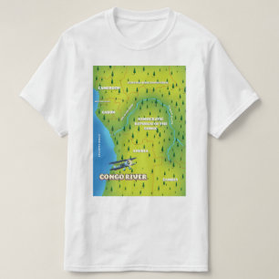 Camiseta Mapa da vinha linda do rio Congo