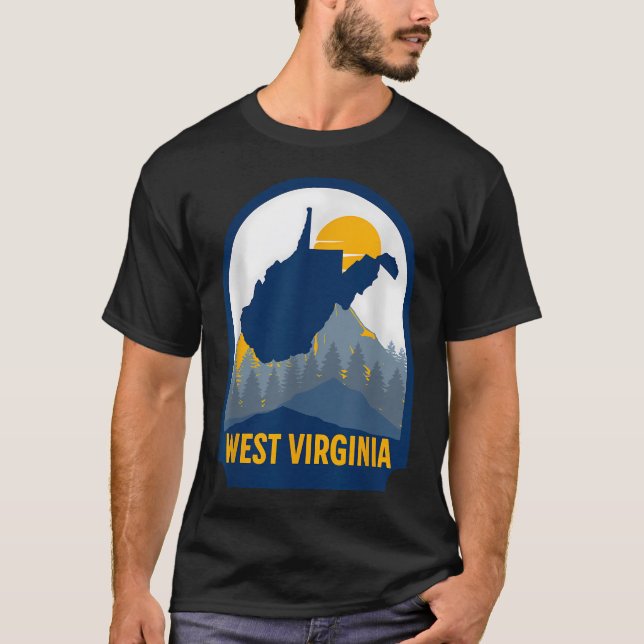Camiseta Mapa da Virgínia Ocidental Início (Frente)