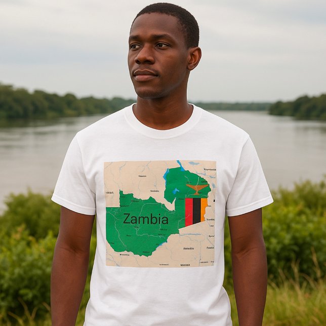 Camiseta Mapa Da Zâmbia (Criador carregado)