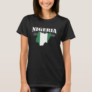 Camiseta Mapa das Bandeiras da Nigéria, Dia da Independênci