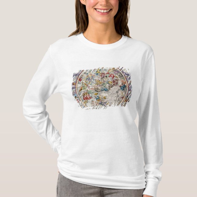 Camiseta Mapa das constelações cristãs como descrito (Frente)