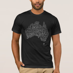 Camiseta mapa das gírias australianas
