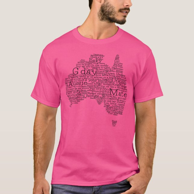 Camiseta Mapa das gírias australianas (Frente)