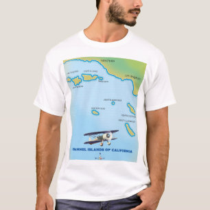 Camiseta Mapa das Ilhas do Canal da Califórnia