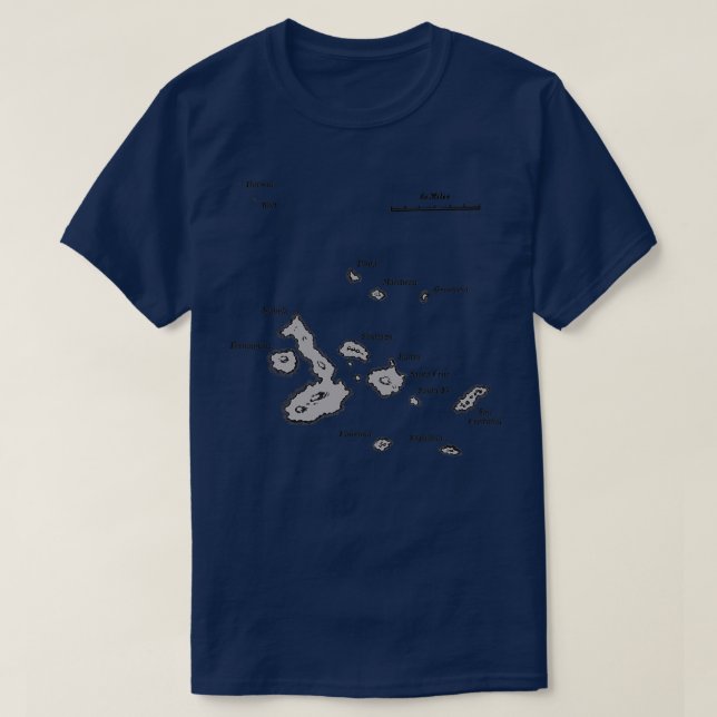 Camiseta Mapa das Ilhas Galápagos (Frente do Design)