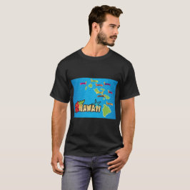 Camiseta Mapa das Ilhas Hawaii
