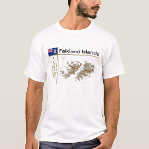 Camiseta Mapa das Ilhas Malvinas + Pavilhão + Título T-Shir