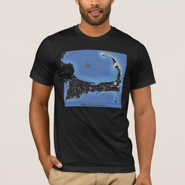 Camiseta Mapa das praias de Cape Cod (Frente)