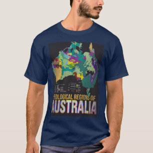 Camiseta Mapa das Regiões Geológicas da Austrália