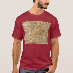 Camiseta Mapa de 1909 Adirondacks do guia do viagem do