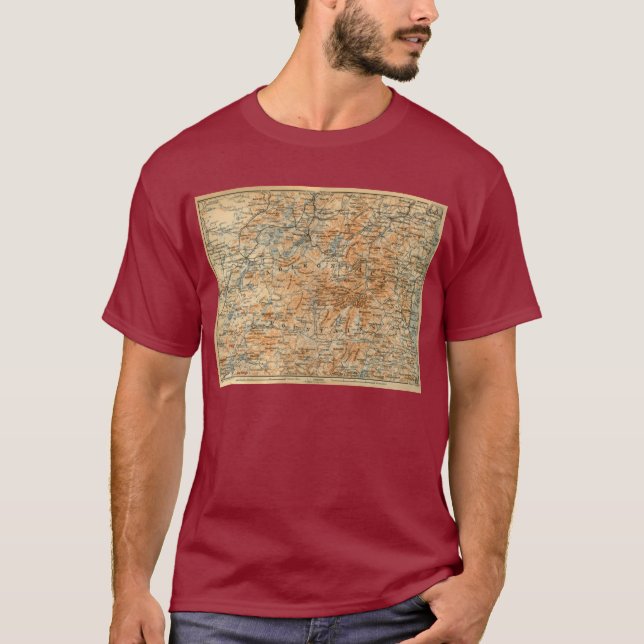 Camiseta Mapa de 1909 Adirondacks do guia do viagem do (Frente)