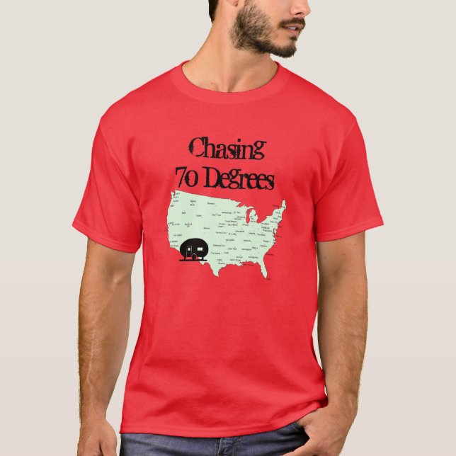 Camiseta Mapa de acampamento RVing dos EUA que persegue 70 (Frente)