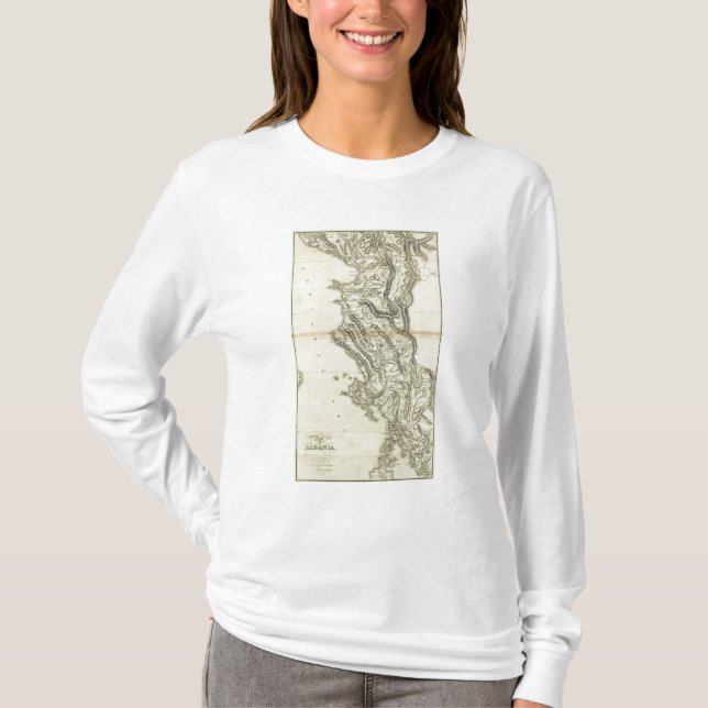 Camiseta Mapa de Albânia (Frente)