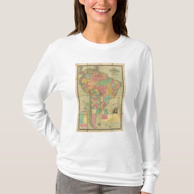 Camiseta Mapa de Ámérica do Sul 2 (Frente)