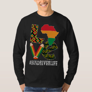 Camiseta Mapa de Amor de Motorista de Ônibus História Negra