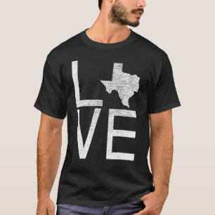 Camiseta Mapa de Amor do Texas para o Estado Fã dos Estados