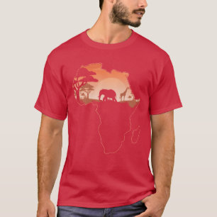 Camiseta Mapa de Animais da África Safari Presente de Anima