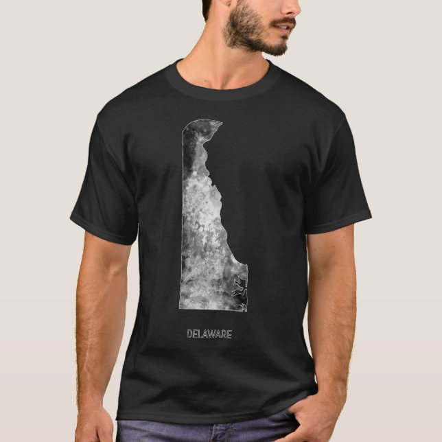 Camiseta Mapa de Aquarela de Delaware (Frente)