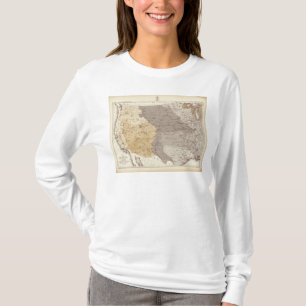 Camiseta Mapa de áreas de drenagem dos E.U.