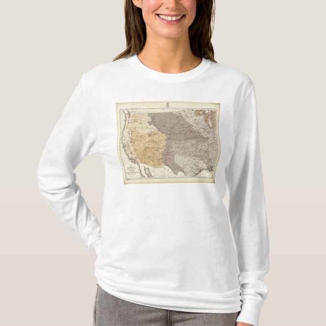 Camiseta Mapa de áreas de drenagem dos E.U. (Frente)