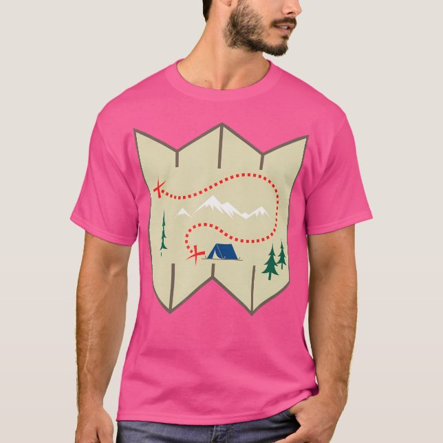 Camiseta Mapa De Ataques Funny Camper Ideia De Presente Par (Frente)