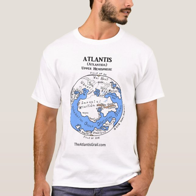 Camiseta Mapa de Atlantis - ambos os hemisférios - t-shirt (Frente)