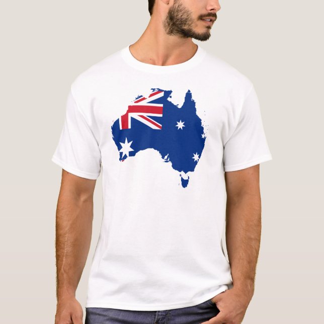 Camiseta mapa de bandeira austrália (Frente)
