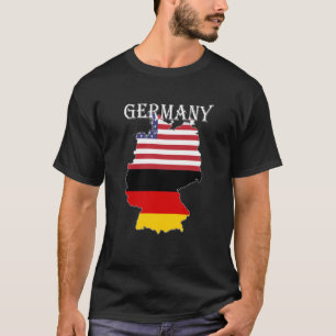 Camiseta Mapa de bandeira da Alemanha dos EUA Ancestralidad