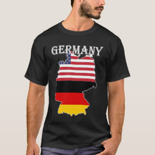 Camiseta Mapa de bandeira da Alemanha dos EUA Ancestralidad