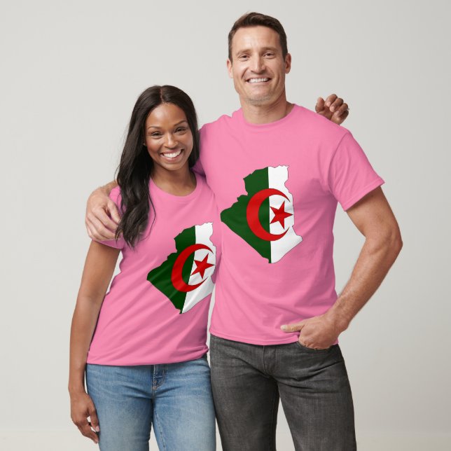 Camiseta Mapa de bandeira da Argélia (Unissex)