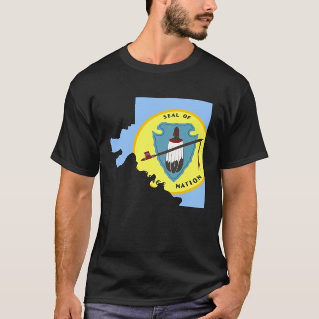 Camiseta Mapa de bandeira da Nação Osage (Frente)